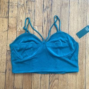 Wild fable green smock back crop tank top